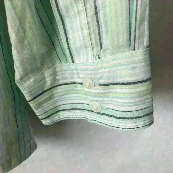 NWT Merona Women's Long Sleeve Button Up Multicolor Striped Cotton Top Size 22W - Picture 8 of 8